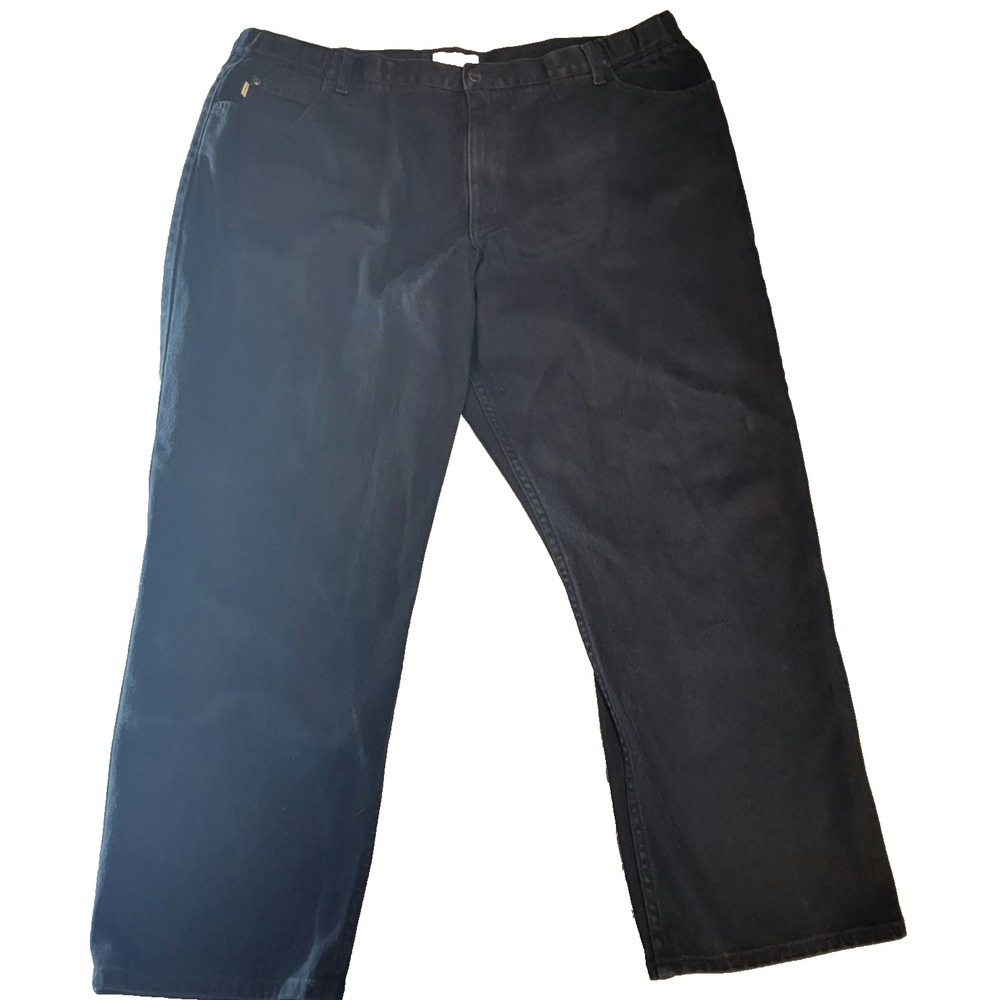 L.L.Bean Mens 44x30 Black Comfort Waist Straight Leg Denim Jeans 250265
